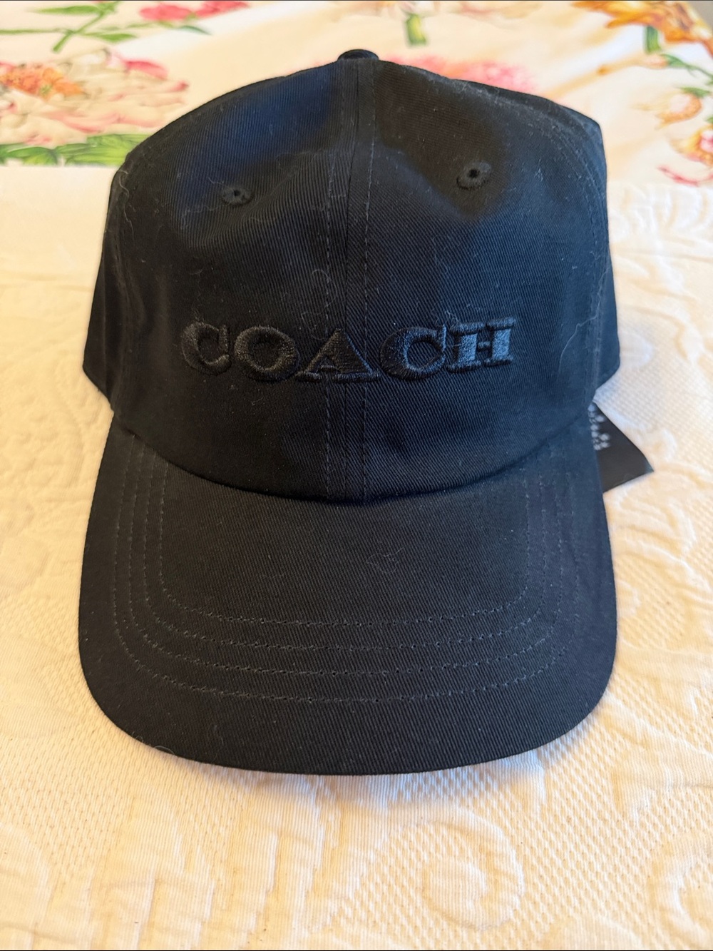 Coach Women’s Black Embroidered Logo Cap